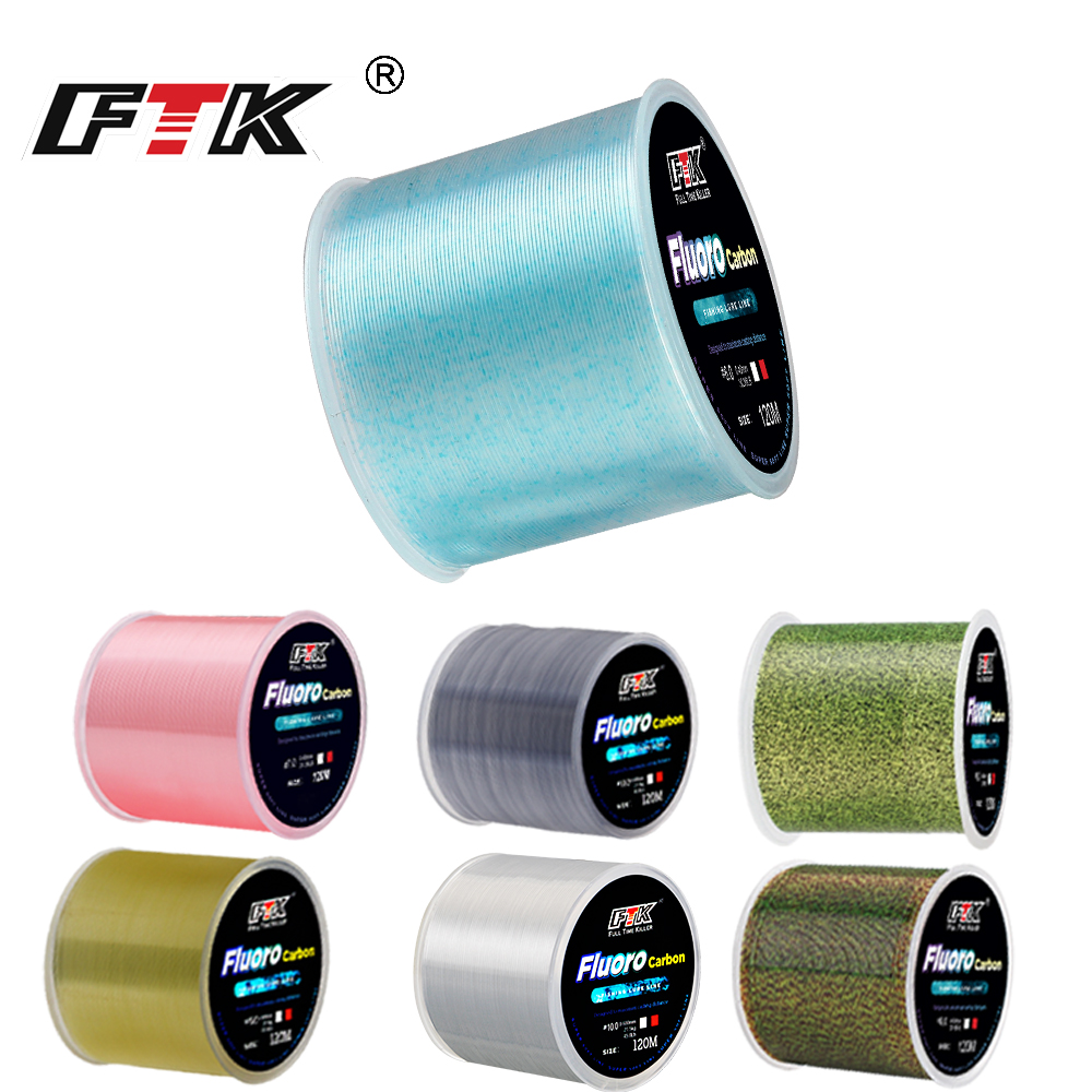 Fluorocarbon Line - Ftk linha de pesca invisível, 120m,
