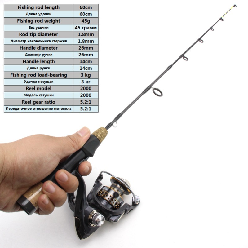 60cm 2 dicas haste carretel co - Fishing Equipment Europe avaliação e preço
