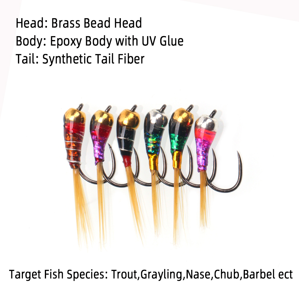 6 pçs digon ninfa ou euro ninf - Fishing Equipment Europe avaliação e preço