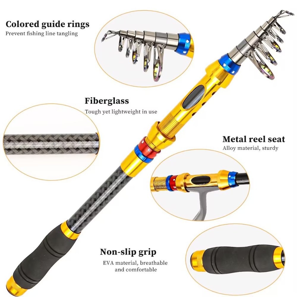 Vara de pesca telescópica de 1 - Fishing Equipment Europe avaliação e preço